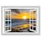 Designart - Open Window to Bright Yellow Sunset - Modern Seascape Canvas Artwork
